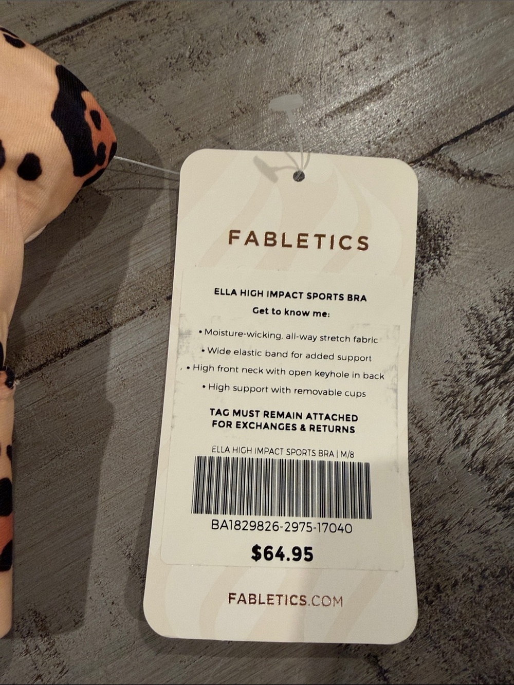 Fabletics Ella Leopard Print High Impact Sports Bra - Picture 3 of 7